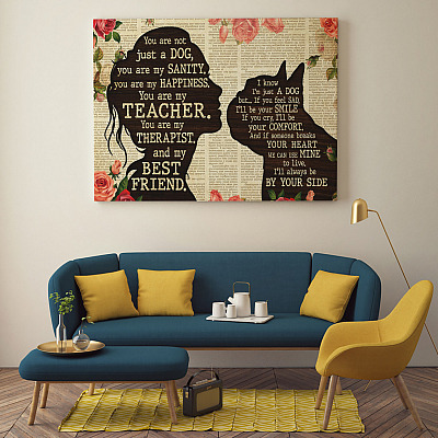 Alternative view of French Bulldog You Are Not Just A Dog You Are My Sanity Wrapped Framed Canvas Prints - Unframed Poster