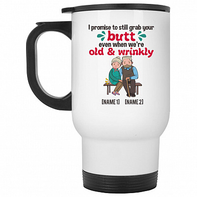 14 oz. White Travel Mug