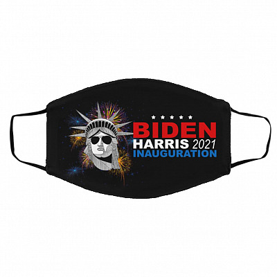 Biden Harris 2021, White, Cloth Face Cover – Medium/Large