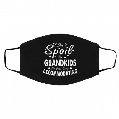 I Don't Spoil My Grandkids I'm Mask, Black, Cloth Face Cover – Medium/Large