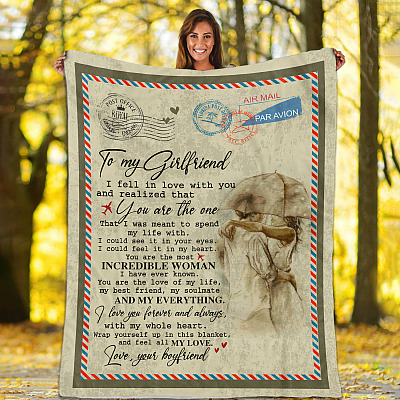 To My Girlfriend I Fell In Love With You And Realized That You Are The One Letter Fleece Blanket - Sherpa Blanket