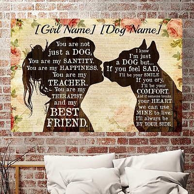 Alternative view of Personalized Pitbull You Are Not Just a Dog You're My Teacher My Best Friend Framed Canvas - Unframed Poster