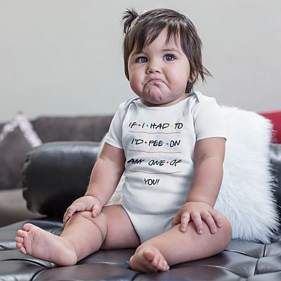 Alternative view of If I Had To I'd Pee On Any One Of You Funny Baby Onesie - Toddler Infant Bodysuit