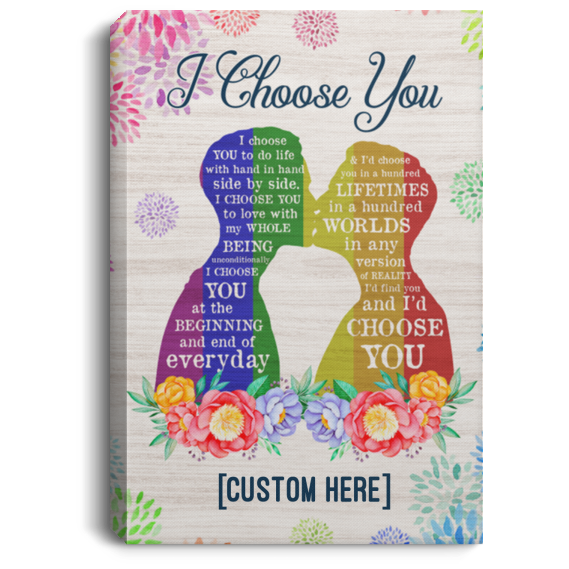 Personalized I Choose You To Do Life With Hand In Hand LGBT Gay Pride Framed Canvas Prints - Unframed Poster, White, 0.75'' Framed Canvas Personalized I Choose You To Do Life With Hand In Hand LGBT Gay Pride Framed Canvas Prints - Unframed Poster, White, 0.75'' Framed Canvas