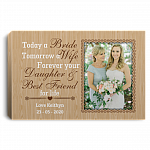 Custom Photo Forever Your Daughter Wrapped Framed Canvas Prints - Unframed Poster - Home Decor Wall Art, White, 0.75'' Framed Canvas