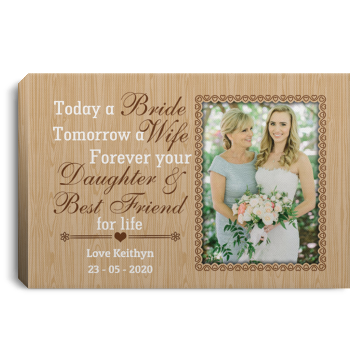 Custom Photo Forever Your Daughter Wrapped Framed Canvas Prints - Unframed Poster - Home Decor Wall Art, White, 0.75'' Framed Canvas Custom Photo Forever Your Daughter Wrapped Framed Canvas Prints - Unframed Poster - Home Decor Wall Art, White, 0.75'' Framed Canvas