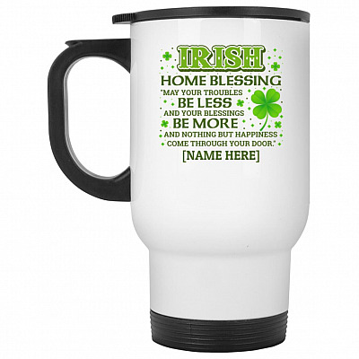 14 oz. White Travel Mug