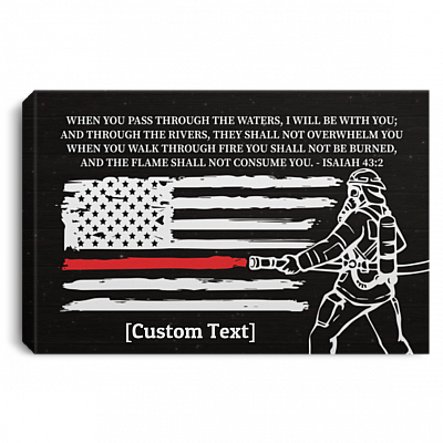 Customized Through The Water I Will Be With You Framed Canvas Prints - Unframed Poster - Home Decor Wall Art, White, 0.75'' Framed Canvas
