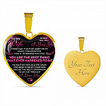 To My Wife I Love You You Are the Best Thing That Ever Happened to Me Heart Pendant Necklace - Heart Luxury Necklace (Gold Plated)