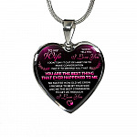 To My Wife I Love You You Are the Best Thing That Ever Happened to Me Heart Pendant Necklace - Heart Luxury Necklace (Silver)