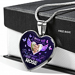 Custom Photo God Wants You I Need You Here with Me in Loving Memory Sayings Heart Pendant Necklace - Heart Luxury Necklace (Silver)