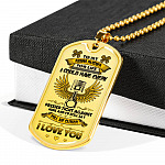 To My Riding Partner Biker I Could Have Every Pressed Tight Against Mine Biker Couple Quote Dog Tag Necklace - Dog Tag (Gold Plated)