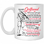 To My Girlfriend I Fell In Love, White, 11 oz. White Mug