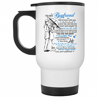 14 oz. White Travel Mug