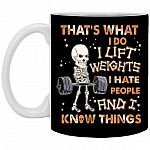 Skull Mug, Black, 11 oz. White Mug