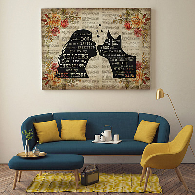Alternative view of Cute German Shepherd Dog You Are Not Just A Dog You Are My Sanity Saying Framed Canvas Unframed Poster Decor