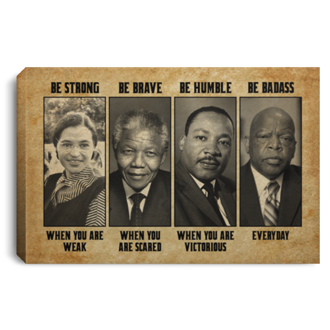 Be Strong Be Brave Be Humble Black History Gallery Wrapped Framed Canvas Prints - Unframed Poster - Home Decor Wall Art, White, 0.75'' Framed Canvas Be Strong Be Brave Be Humble Black History Gallery Wrapped Framed Canvas Prints - Unframed Poster - Home Decor Wall Art, White, 0.75'' Framed Canvas