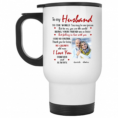 14 oz. White Travel Mug