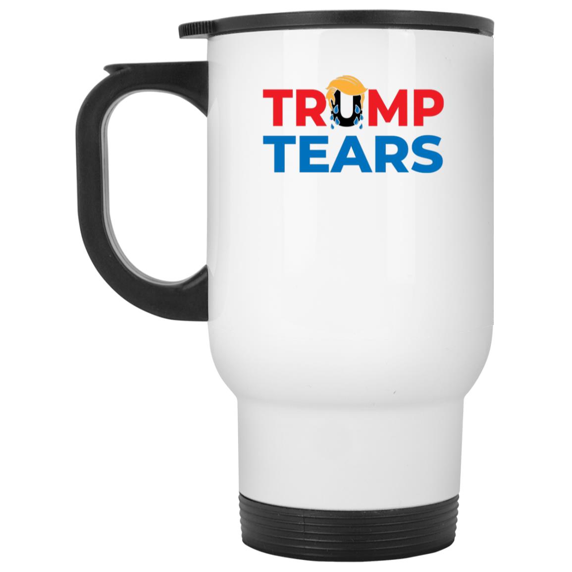 Trump Tears mug, White, 14 oz. White Travel Mug Trump Tears mug, White, 14 oz. White Travel Mug