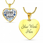 In My Heart Is Where I'll Keep You Forever Butterfly Feather Memorial Luxury Heart Pendant Necklace - Heart Luxury Necklace (Gold Plated)