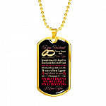 To My Husband Sometimes It's Hard To Find Words To Tell you How Much I Love You Dog Tag Pendant Necklace - Dog Tag (Gold Plated)
