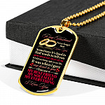To My Husband Sometimes It's Hard To Find Words To Tell you How Much I Love You Dog Tag Pendant Necklace - Dog Tag (Gold Plated)