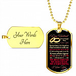 To My Husband Sometimes It's Hard To Find Words To Tell you How Much I Love You Dog Tag Pendant Necklace - Dog Tag (Gold Plated)