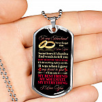 To My Husband Sometimes It's Hard To Find Words To Tell you How Much I Love You Dog Tag Pendant Necklace - Dog Tag (Silver)