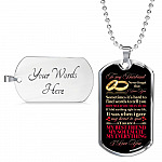 To My Husband Sometimes It's Hard To Find Words To Tell you How Much I Love You Dog Tag Pendant Necklace - Dog Tag (Silver)