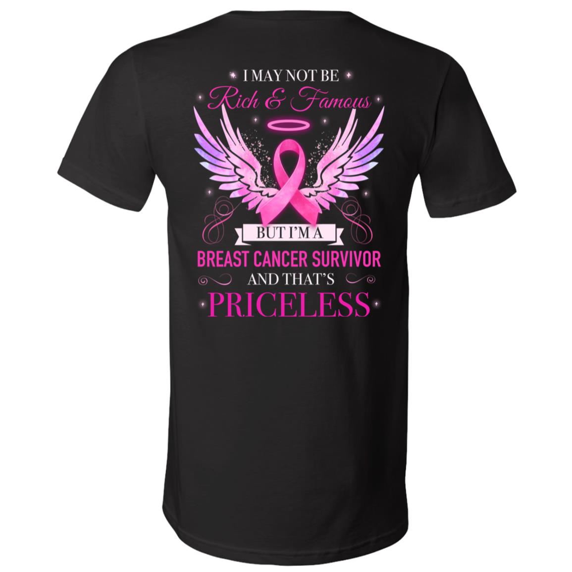 I May Not Be Rich And Famous, Black, V-Neck T-Shirt