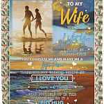 Personalized Photo To My Wife Blanket, White, Cozy Plush Fleece Blanket - 50x60