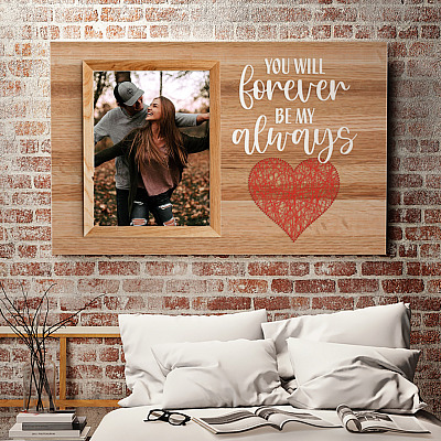Alternative view of Personalized Photo You Will Forever Be My Always Wrapped Framed Canvas Prints - Unframed Poster - Home Decor Wall Art