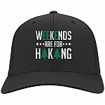 Weekends Hiking, Black, Twill Cap