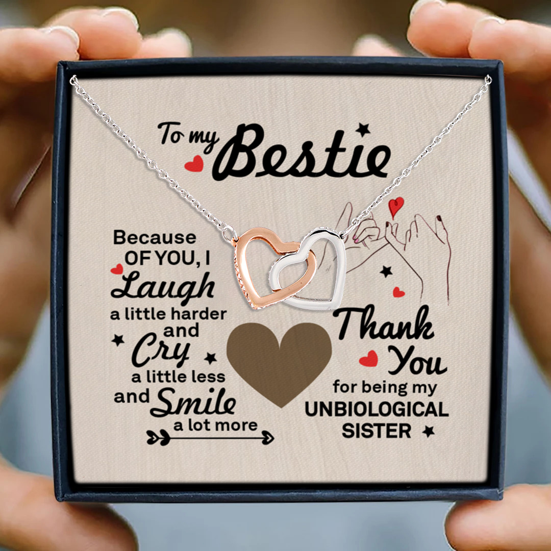 5KT. To My Bestie (6) Interlocking Hearts Necklace 3