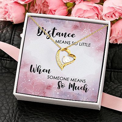 Alternative view of Distance Means So Little When Someone Means So Much Forever Love Heart Pendant Necklace