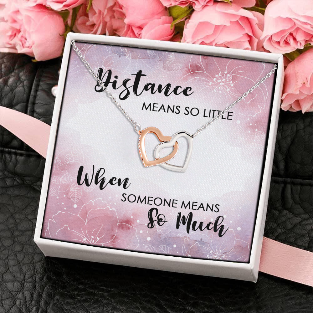 9Th. Distance Means So Little message card(4) Interlocking Hearts Necklace 4