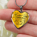 To My Beautiful Wife I Choose Us No Matter What Forever Everyday You And Me Til Forever Ends Heart Pendant Necklace - Heart Luxury Necklace (Silver)