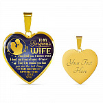 To My Gorgeous Wife When I Tell You I Love You Remind You That You Are The Best Thing Heart Pendant Necklace - Heart Luxury Necklace (Gold Plated)