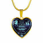 To My Wife If I Had To Choose Between Loving You And Breathing I Love You Heart Pendant Necklace - Heart Luxury Necklace (Gold Plated)