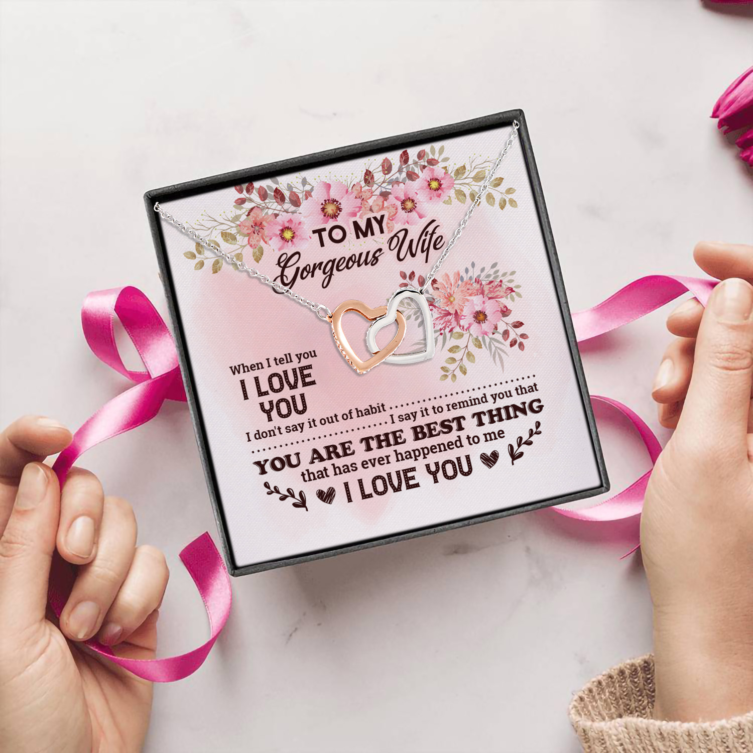 10Th. Tell you I Love You card (4) Interlocking Hearts Necklace 5