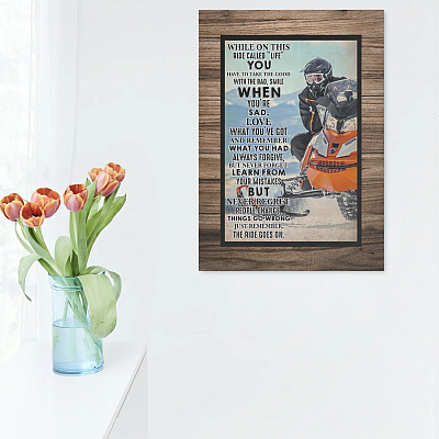 Alternative view of Snowmobile While On This Ride Called Life Framed Canvas - Unframed Poster - Snowmobile Wall Art