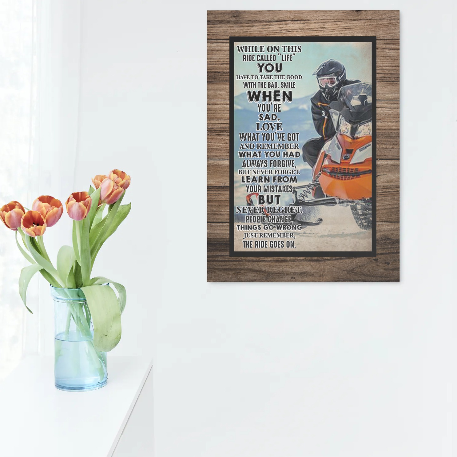 Snowmobile Wihe On This Ride Called Life Wall Art