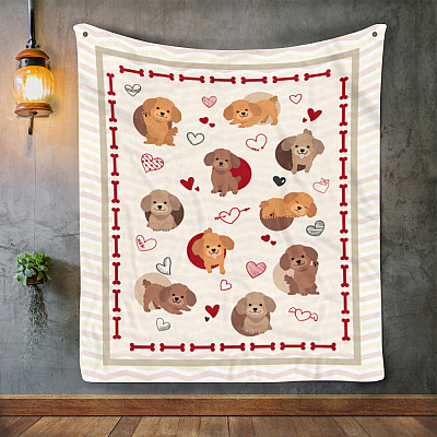 Alternative view of Poodle Doodle Dog Fleece Blanket - Mink Sherpa Blanket - Woven Blanket