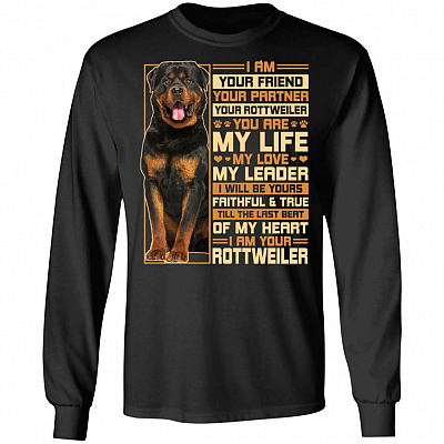 Your Friend Your Partner Your Rottweiler, Black, Long Sleeve
