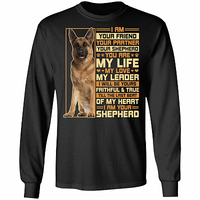 Friend Your Partner Your Shepherd, Black, Long Sleeve