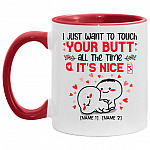 Personalized Accent Mug, White/Red, 11 oz. Accent Mug