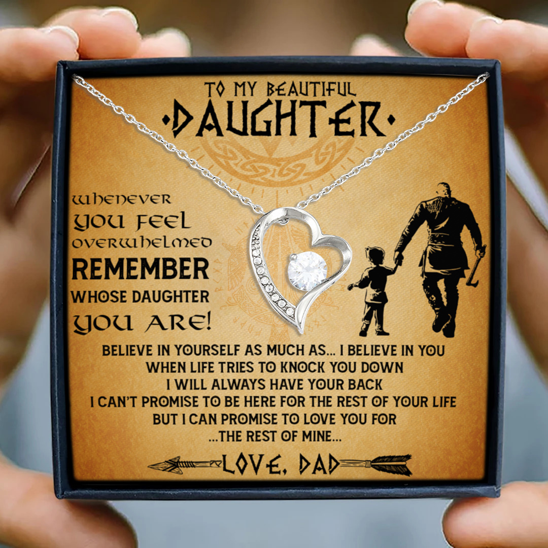 20 HG_ To My Beautiful Daughter Viking Forever Love Necklace (Silver) 3