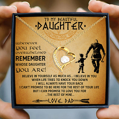 Viking Dad To My Beautiful Daughter Whenever You Feel Overwhelmed Forever Love Pendant Necklace
