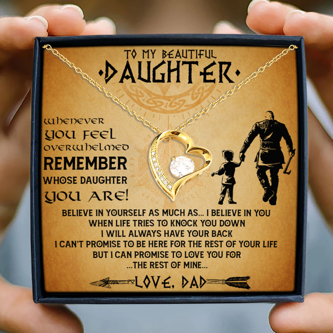 20 HG_ To My Beautiful Daughter Viking Forever Love Necklace (Gold) 3