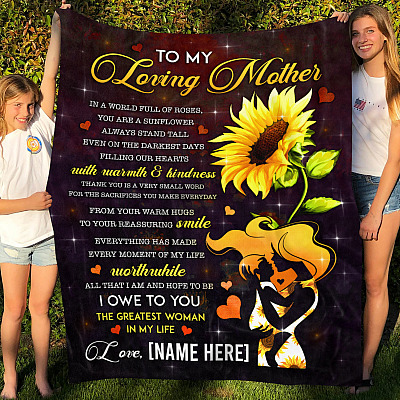Alternative view of Personalized To My Mom Thank You for All Your Sacrifices Fleece Blanket - Sherpa Blanket - Woven Blanket
